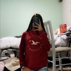 red hollister pullover
